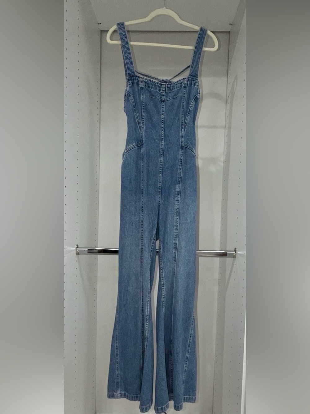 Free People Kendra Denim Jumpsuit | NWT | Size S | Orchhid Blue